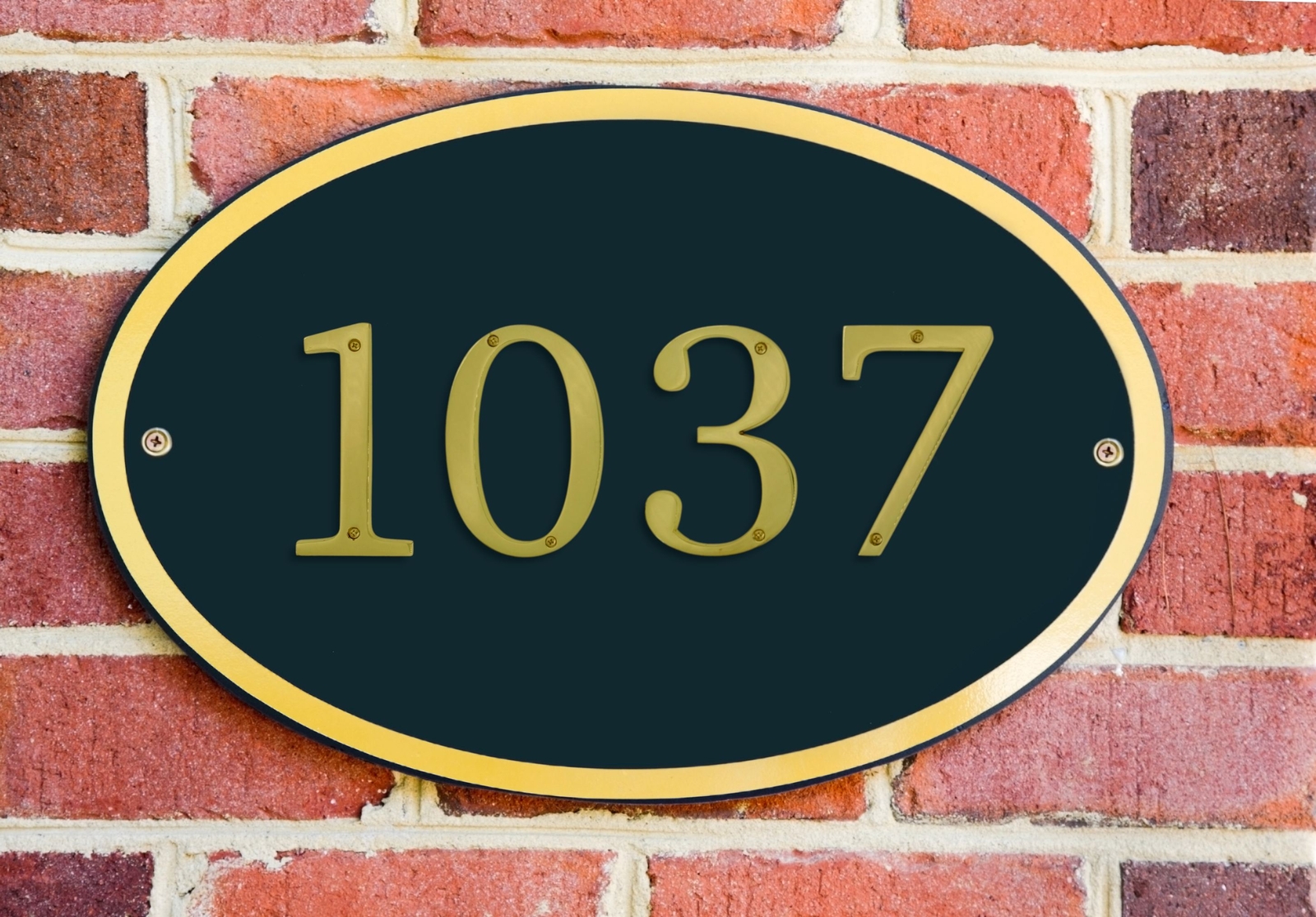 Large 5″ Polished Brass Metal Flush House Address Numbers, Bold Readable Font