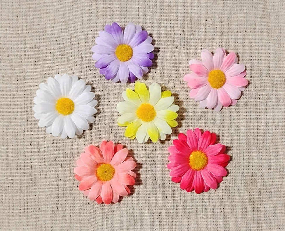 6 Pc Set Pretty Large 2 Inch Daisies Decorative Memo Bulletin Board Push Pins