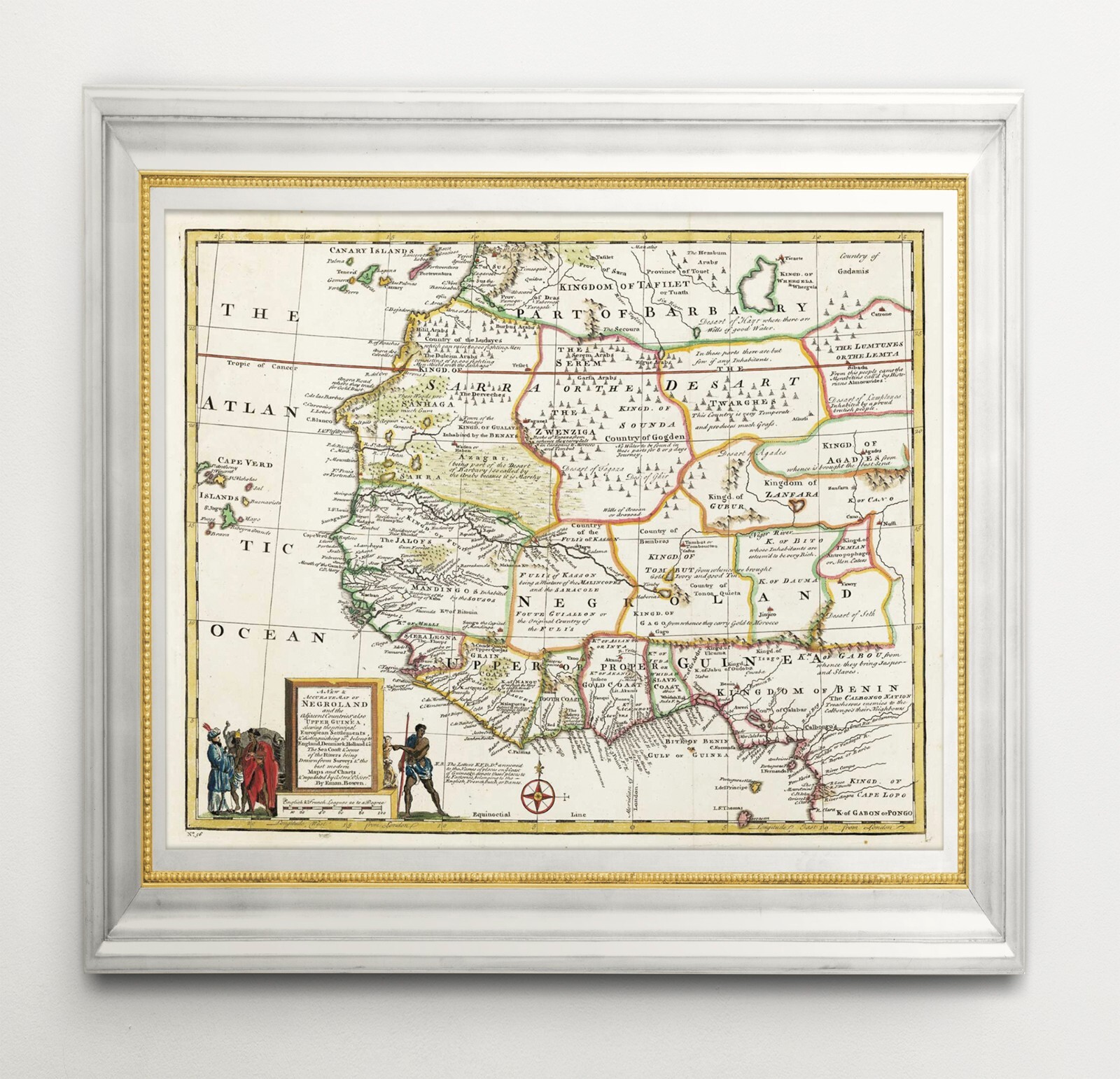 Negroland Map 1747 Slave Trade West African American History Wall Art Poster