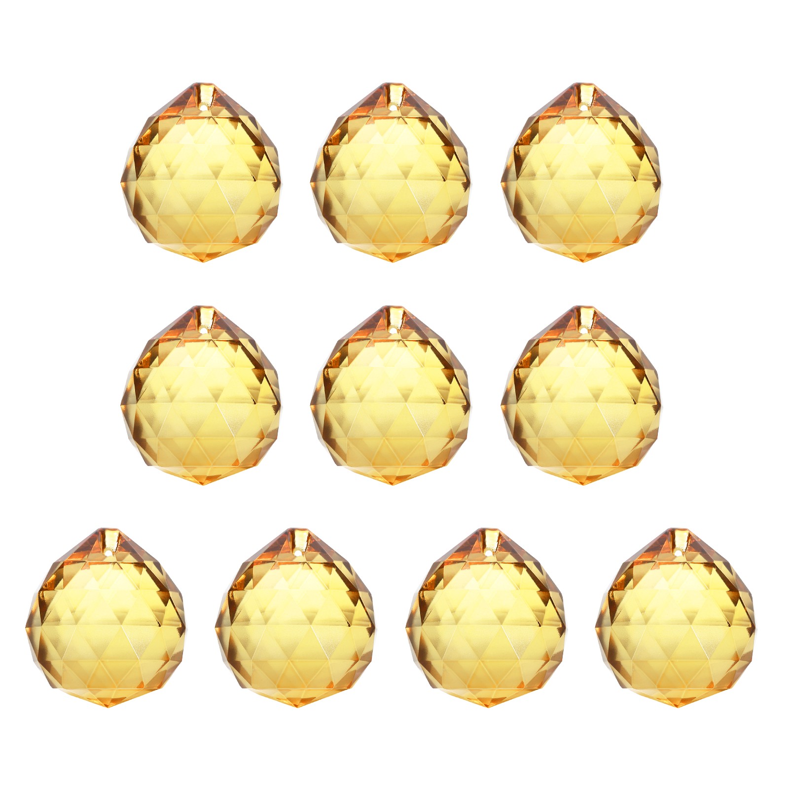 10 Pack 33mm / 1.3Inch Crystal Ball Prisms, Golden