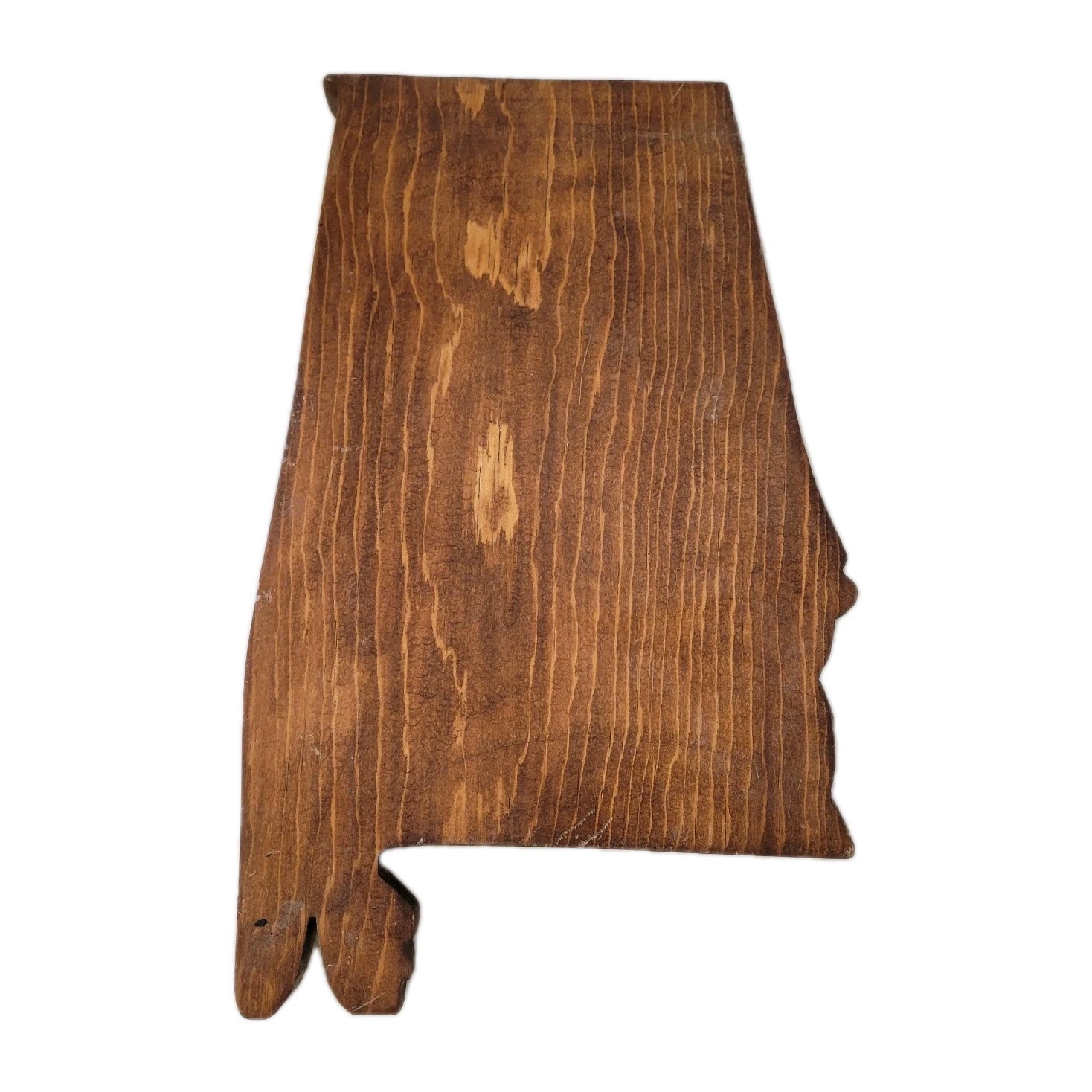 Alabama State Shape Hand Carved Wooden Collectible Plaque