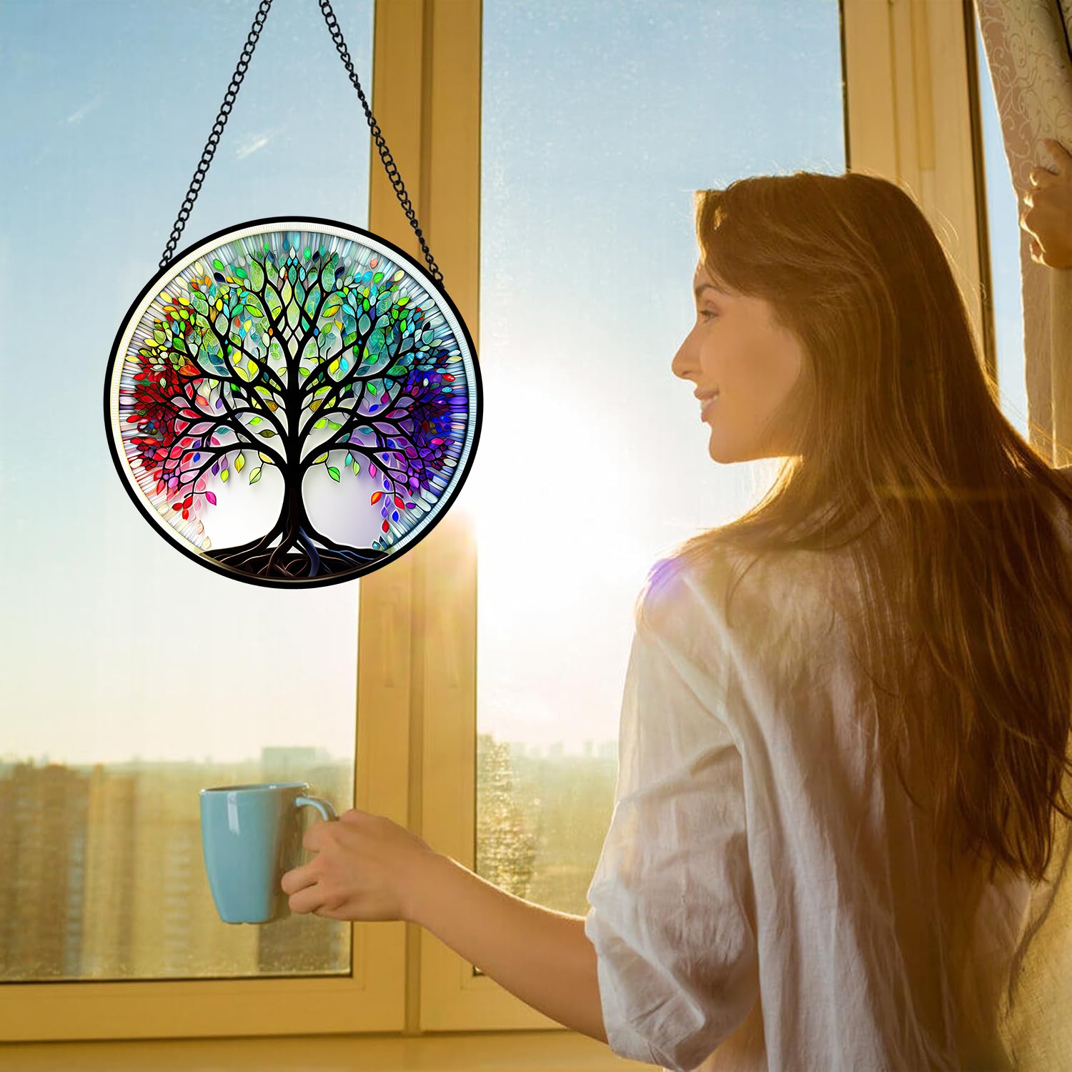 Tree of Life Stained Glass Suncatcher, Window Decor and Gift for All Occasions