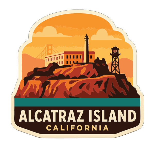 Alcatraz Island California Sticker Decal Vinyl Die-Cut Symbolic Landmark Design