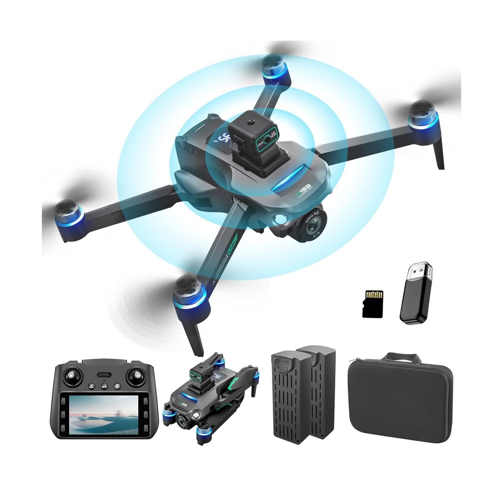 Drones With Camera for Adults 4K,Remote Contorl with Large Screen,FPV Drone w…