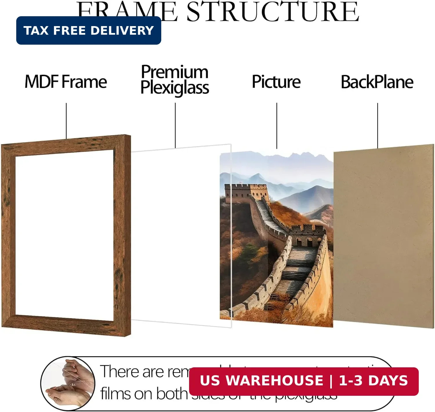 Picrit 11×17 Picture Frame, Photo Frame for Wall Mounting Display, Brown