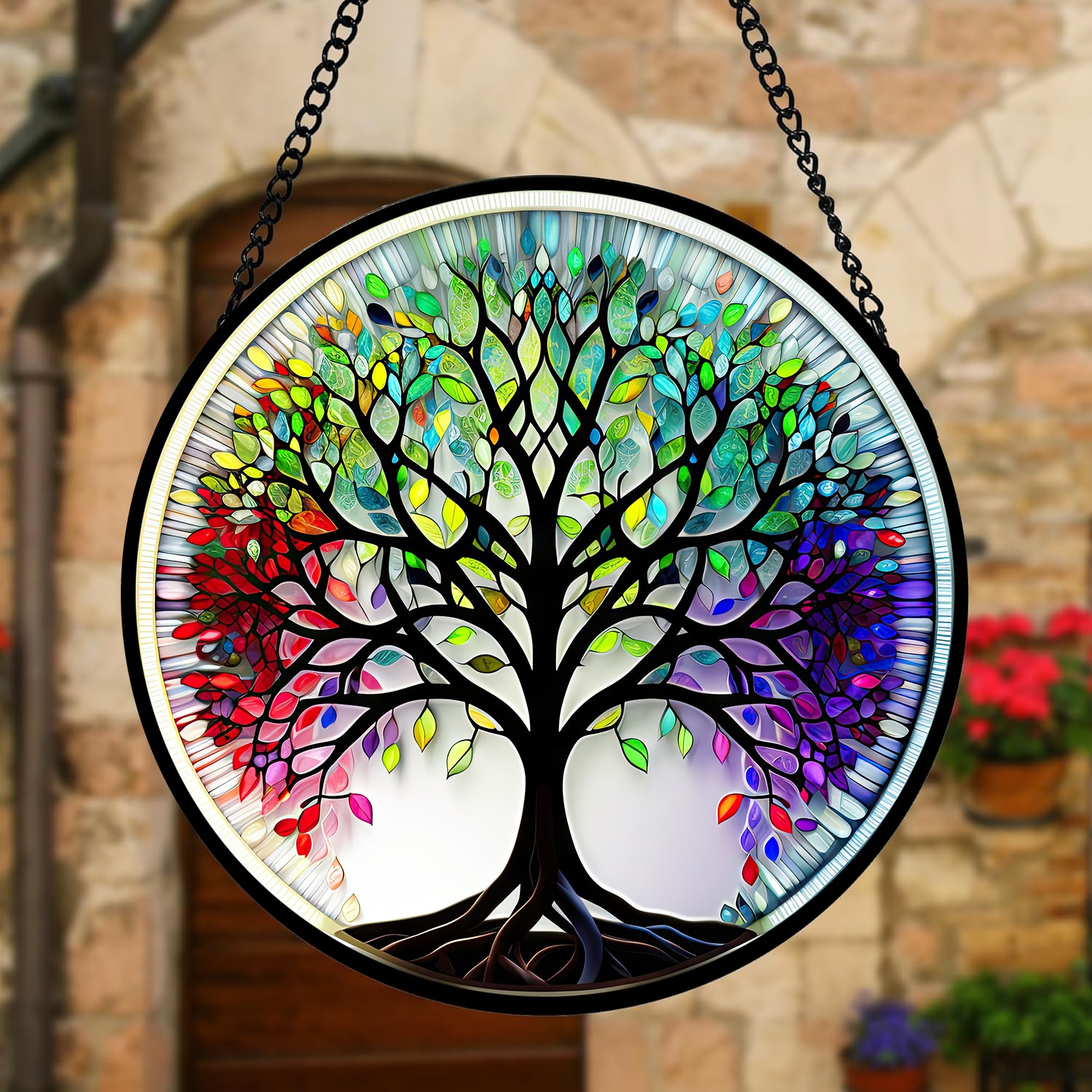Tree of Life Stained Glass Suncatcher, Window Decor and Gift for All Occasions