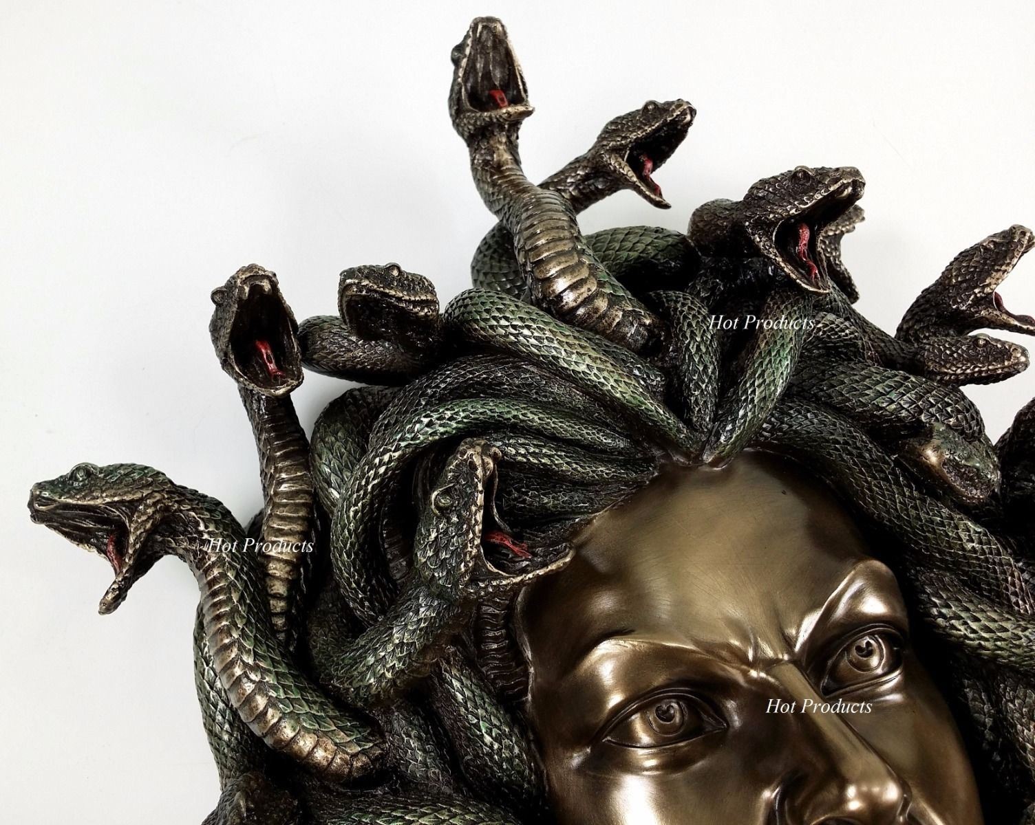15″ Medusa Head of Snakes Gothic Wall Decor Plaque Statue Bronze Finish