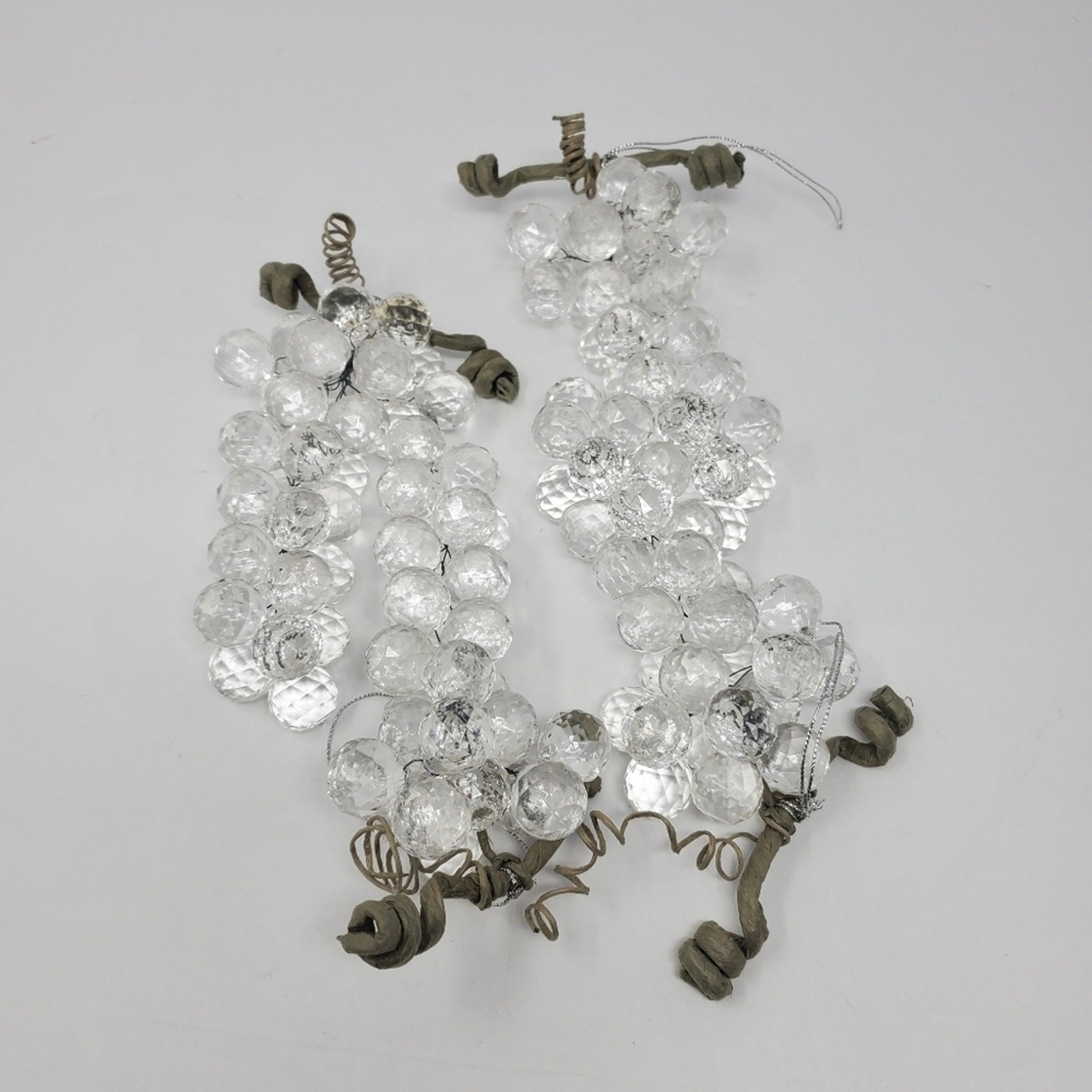 Ornamental clear Acrylic faceted Grape clusters Set of 4 – 6″ in Length