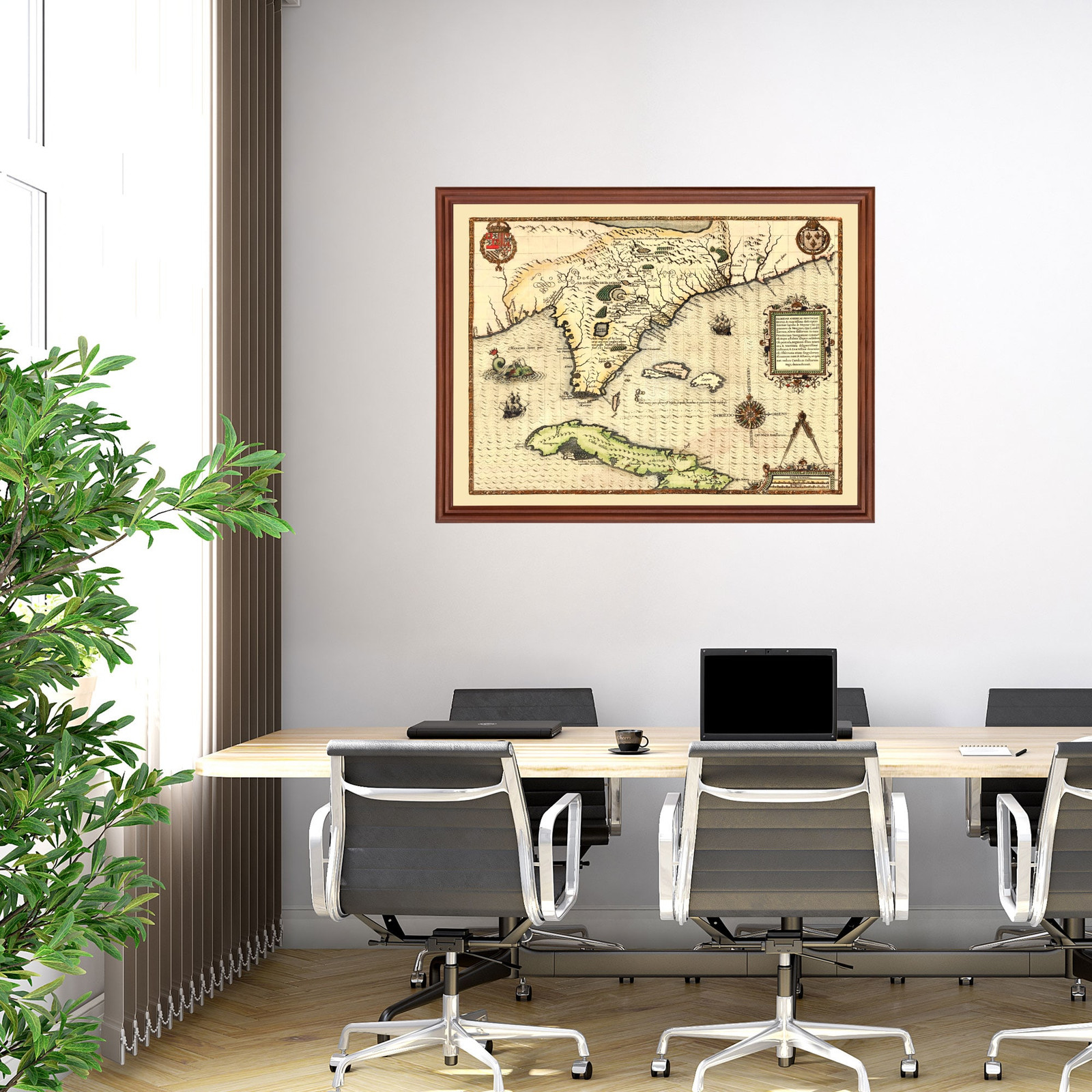 Old Map of Florida 1591 – Vintage Florida Art