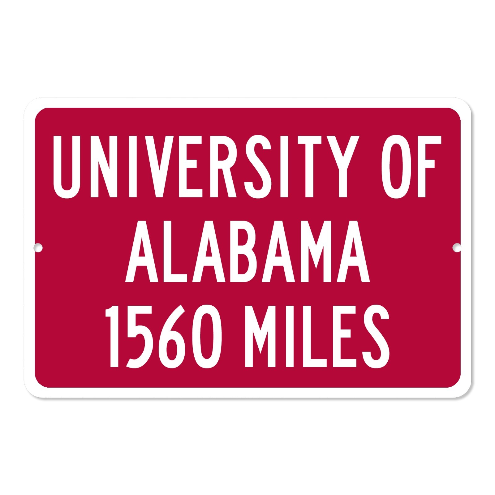 University of Alabama Custom Distance Mileage Highway Sign Crimson Tide Fan Gift