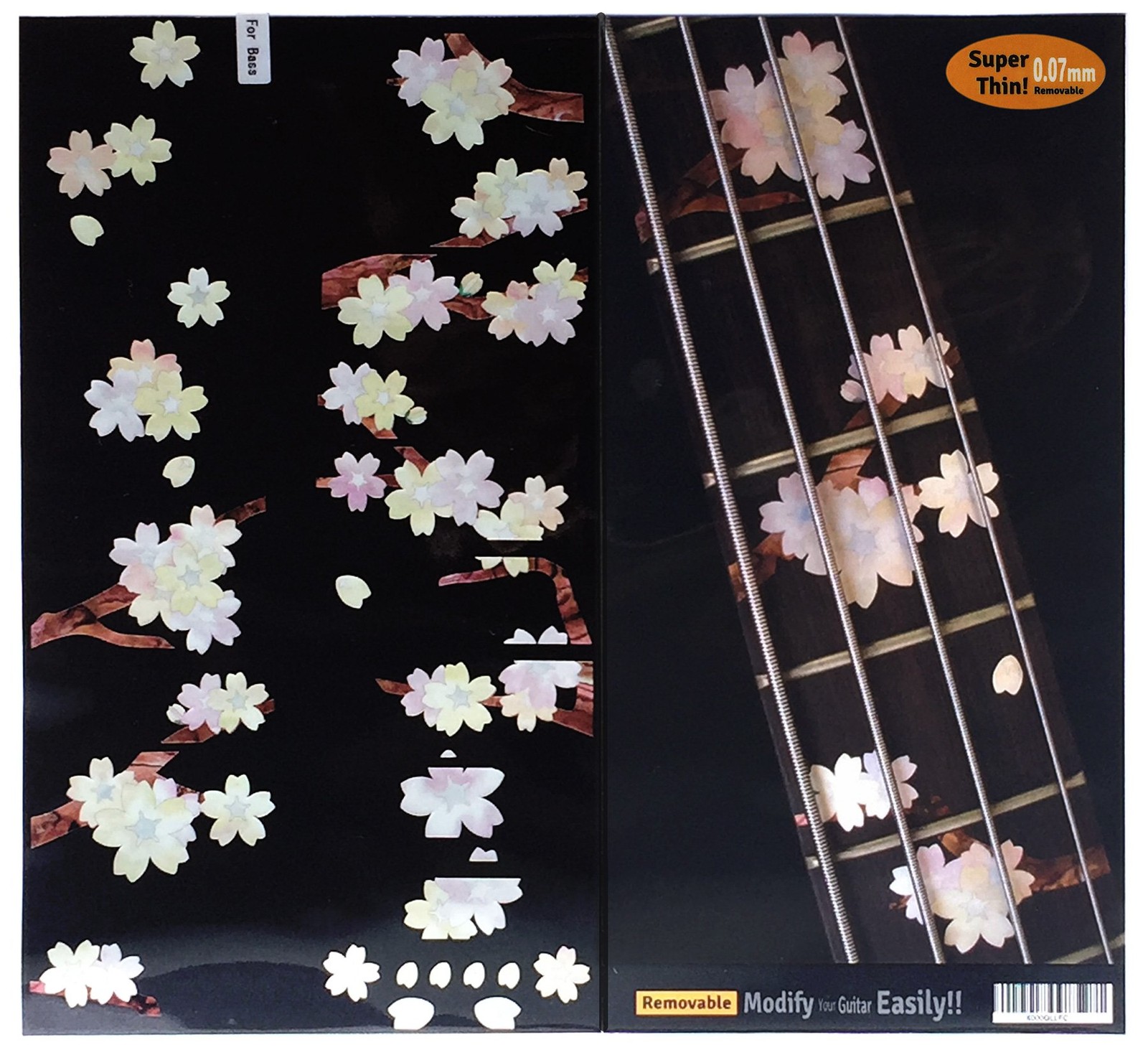 Inlay Sticker Fret Markers for Bass – Cherry Blossom Tree/Sakura