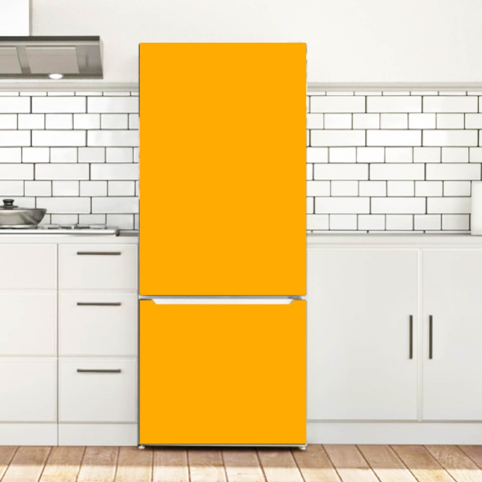 Yellow Solid Color Refrigerator Wrap Waterproof Vinyl Cover