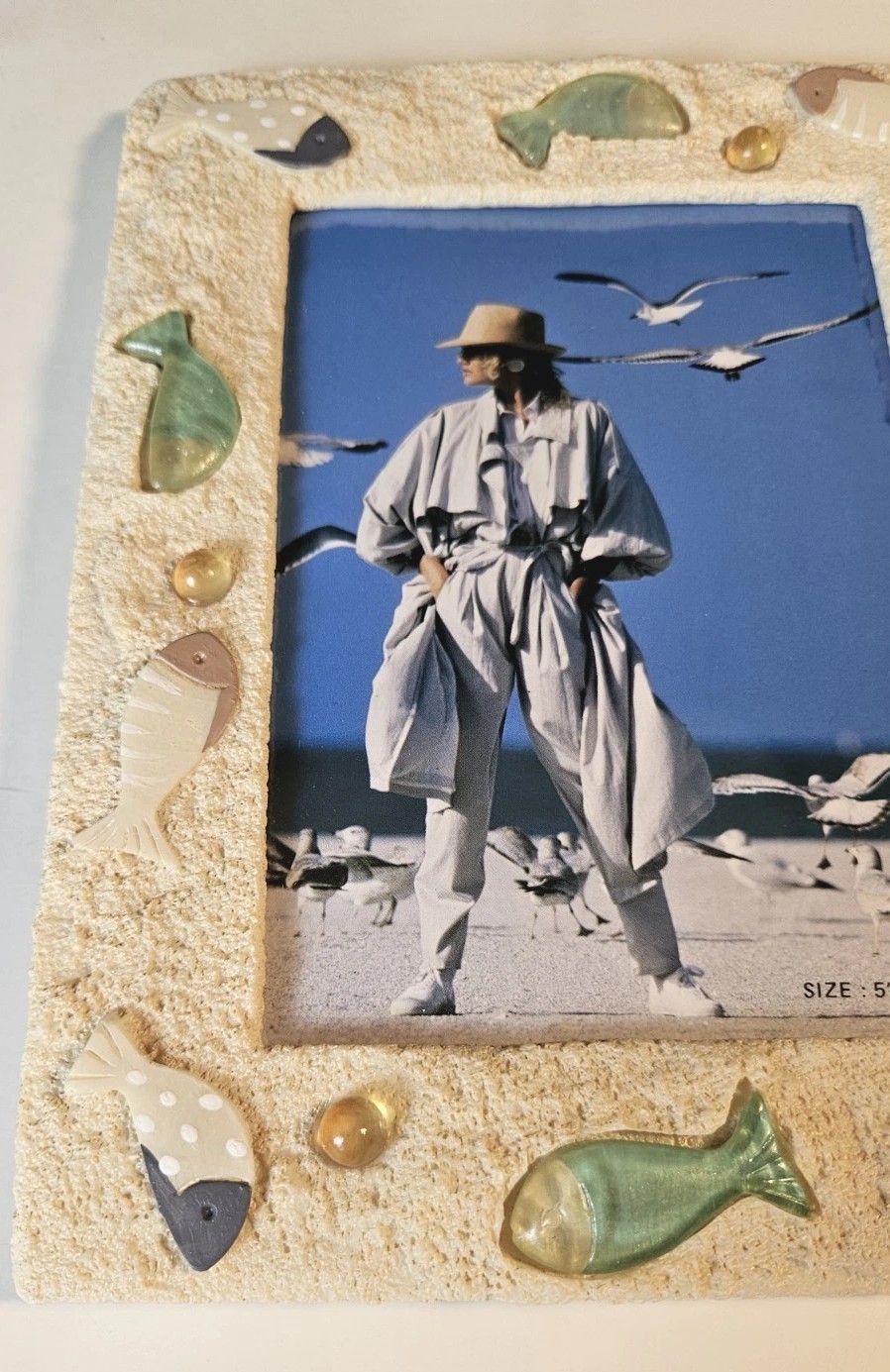 By The Sea 2 Picture 5×7 Plastic Glass, Jewel Fish Design Frames, Beachy Decor.