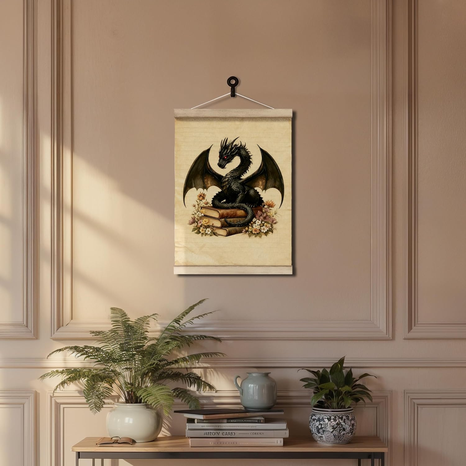 Black Book Dragon Wall Art Decor,Dragon Gifts for Women Girls Men,Gifts for Book