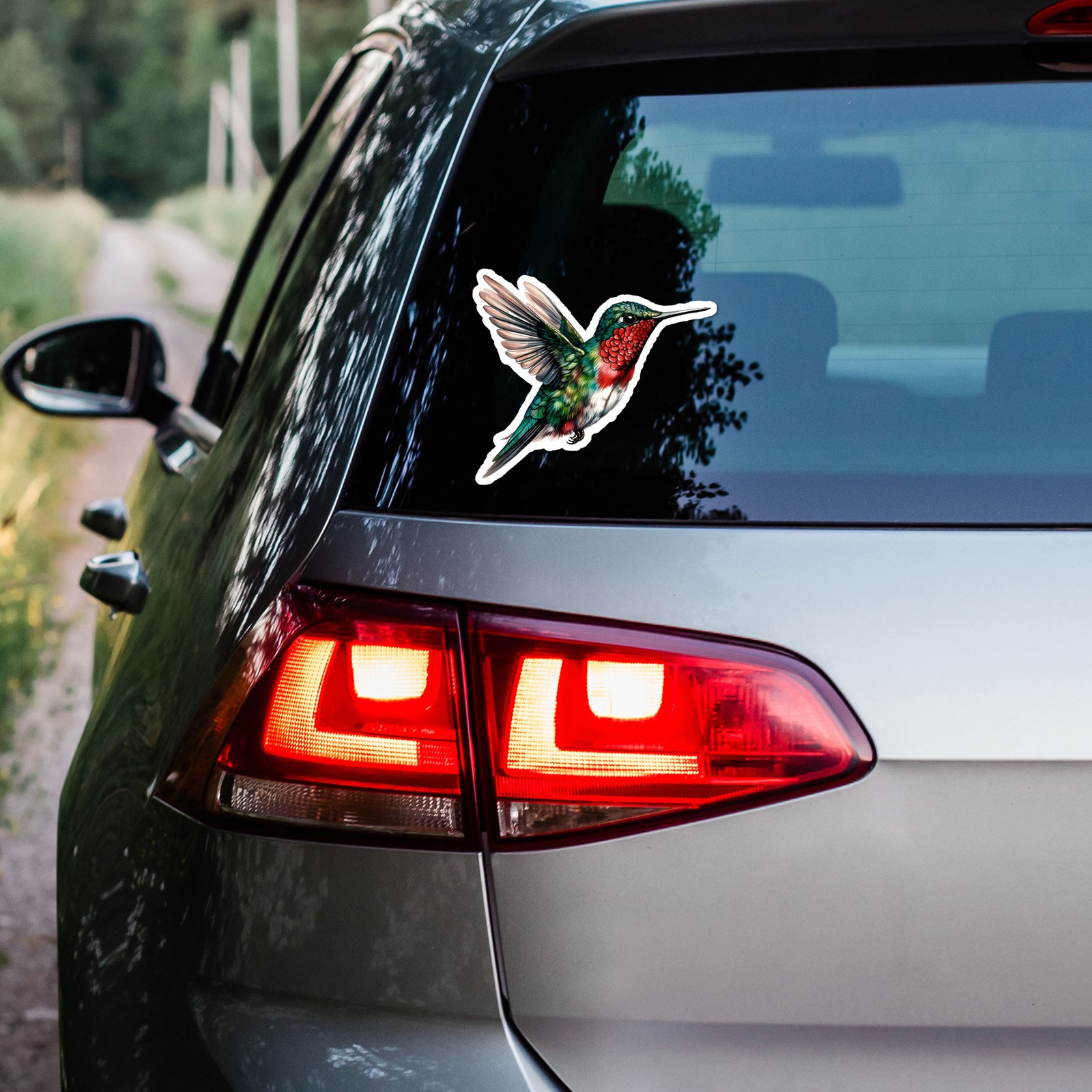 Ruby Throated Hummingbird – Vinyl Decal Sticker – Car Window Laptop – ebn11174