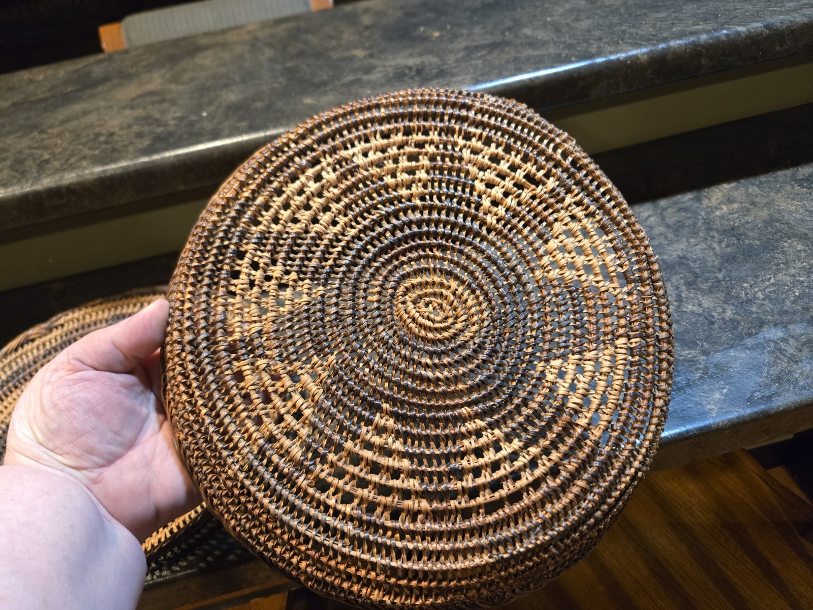 SET OF 2 Woven Wicker Charger Plates 12″ Basket Wall Decor Boho Rustic Southwest
