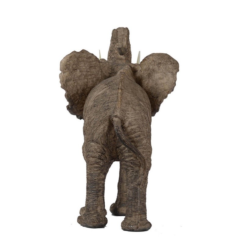 Trumpeting Elephant Figurine, Office Any Room Desk Decor Polyresin 15“x8”x12″