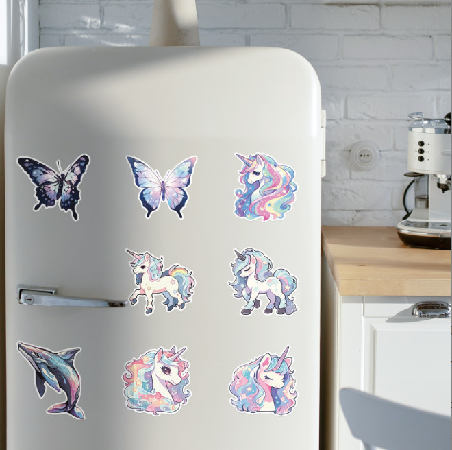 50 Pcs Stickers Cute Unicorns Laptop Luggage Graffiti Fridge Phone Car Vinyl