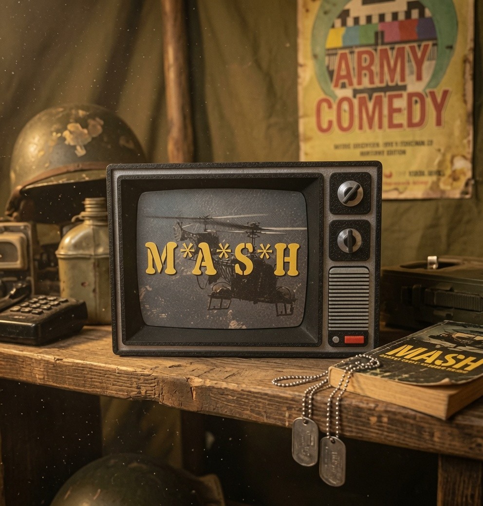 MASH Retro TV Display Stand Desk Art 1970s 80s M*A*S*H