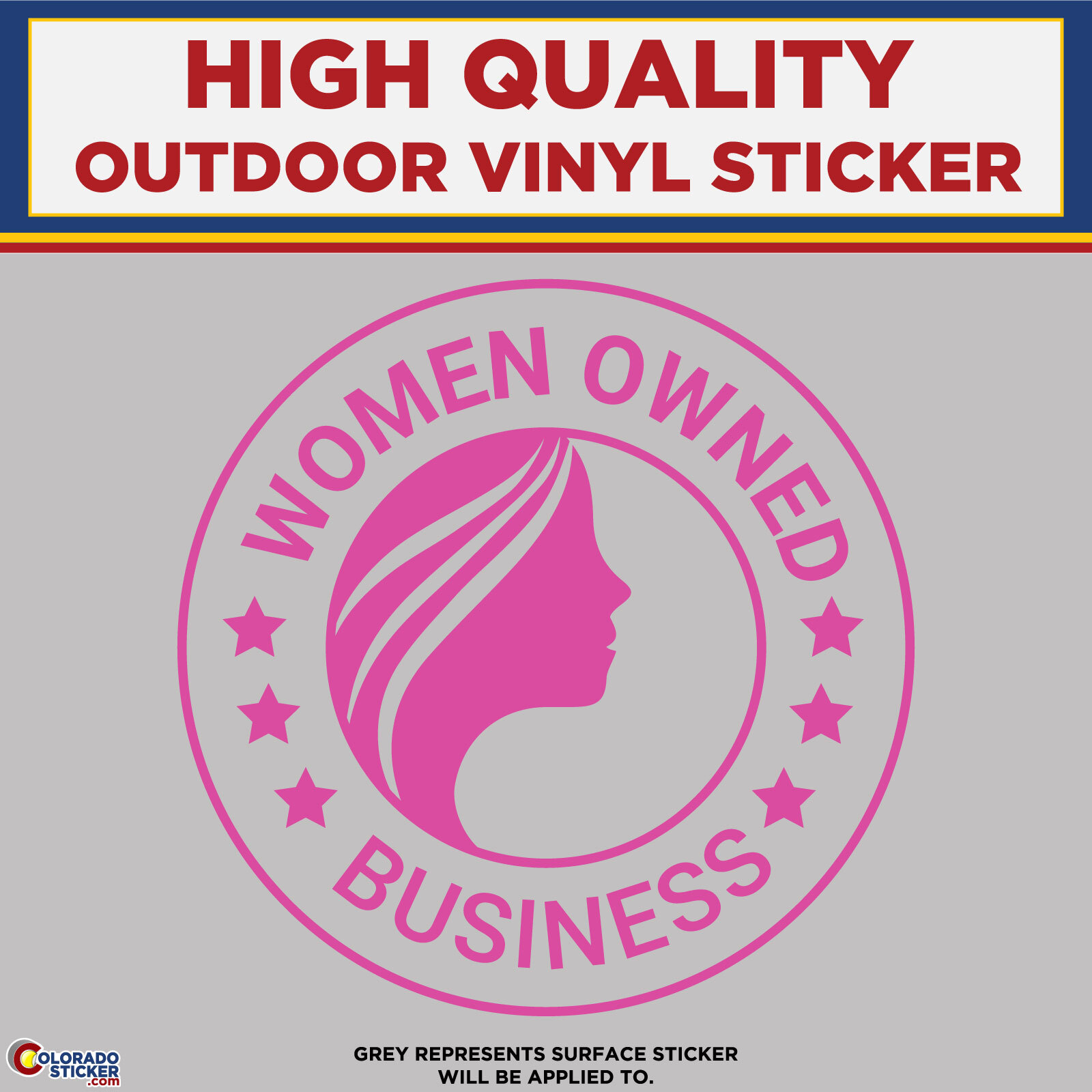 Women Owned Business Stars Die cut, High Quality Vinyl Stickers