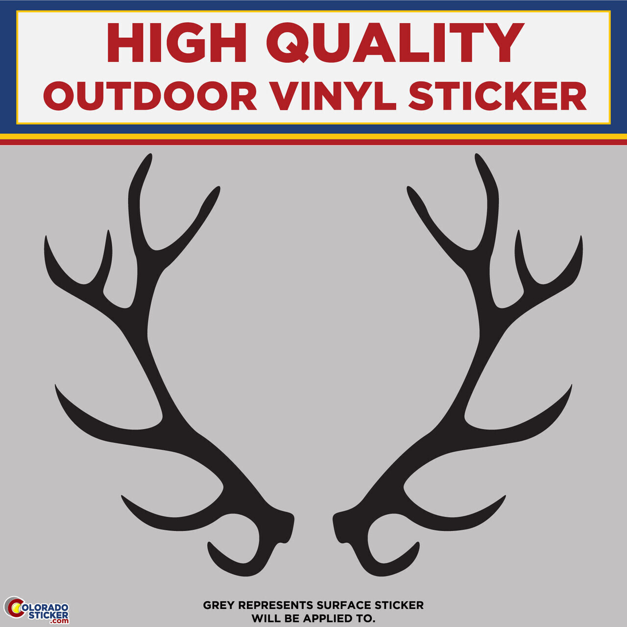 Elk Antlers, Die Cut High Quality Vinyl Stickers