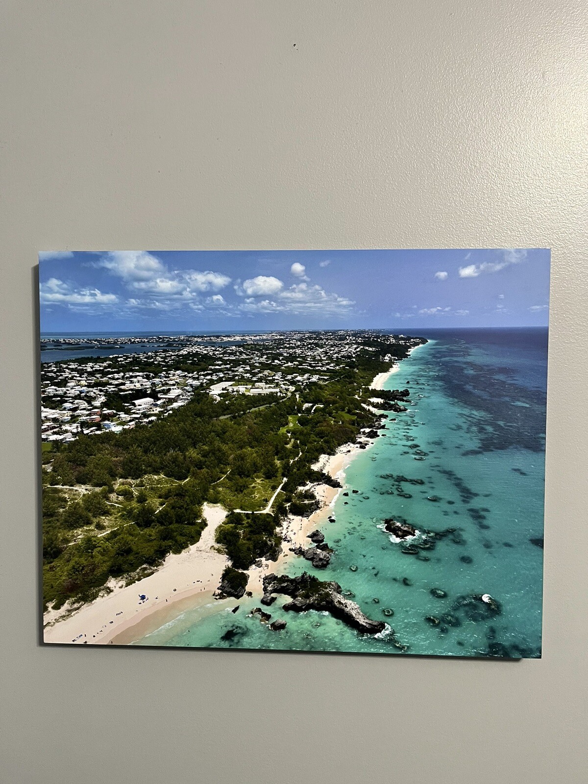 canvas wall art 16 x 20 Beautiful Bermuda Beach Captured On DJI Drone.
