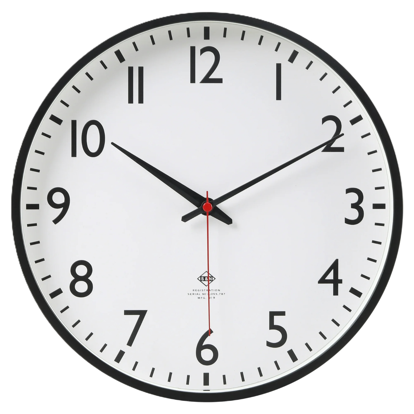 Mainstays 11.5” Quartz Black & White Schoolhouse Wall Clock