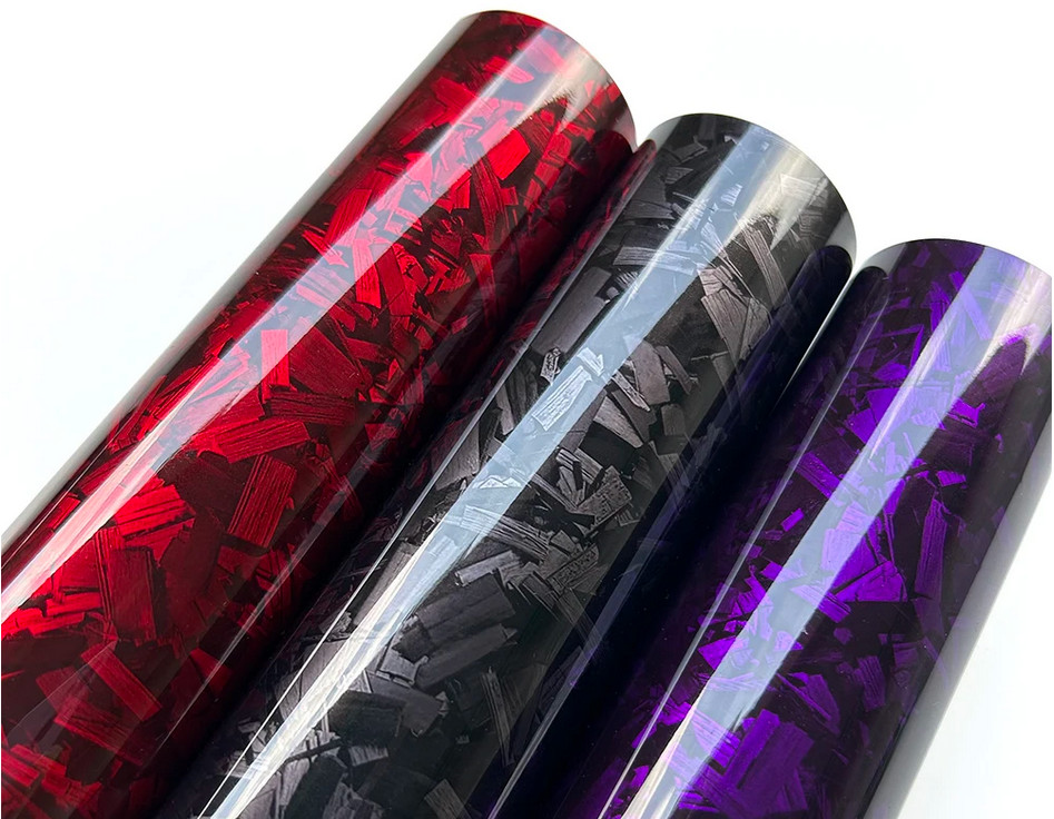 Forged Carbon Fiber Vinyl Wrap Auto Motorcycle Adhesive Film Air Bubble Free