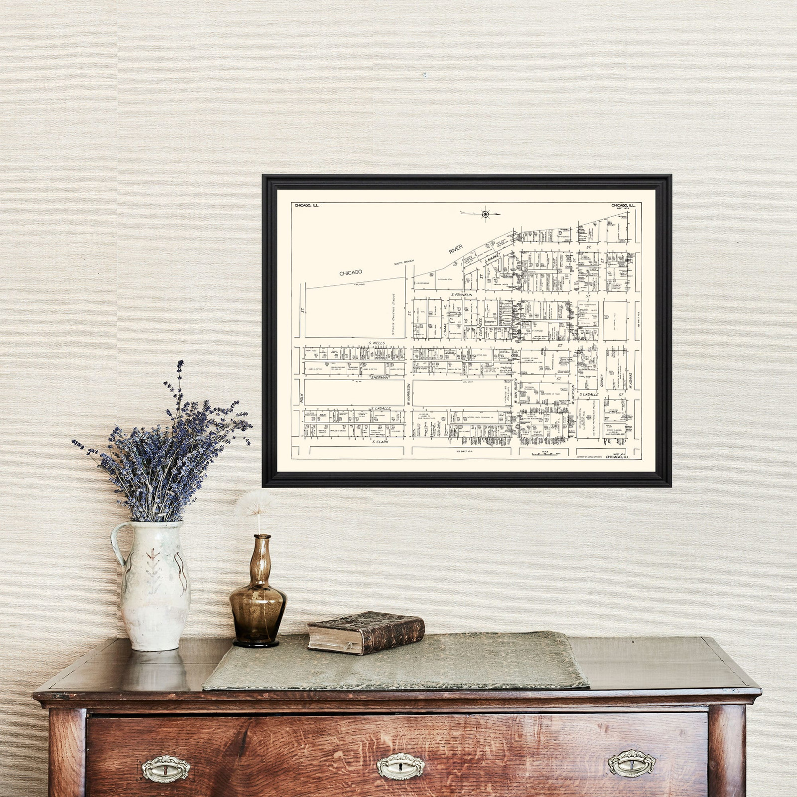 Old Map of Chicago, IL 1929 – Vintage Chicago Illinois Art