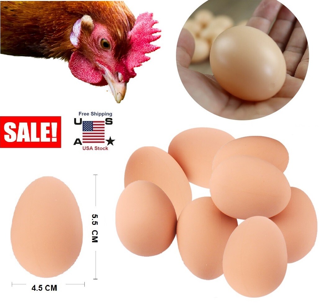 30× Liftlike Chicken Egg Plastic Fake Eggs 2″ Fake Dummy Egg Hen Joke Prank US