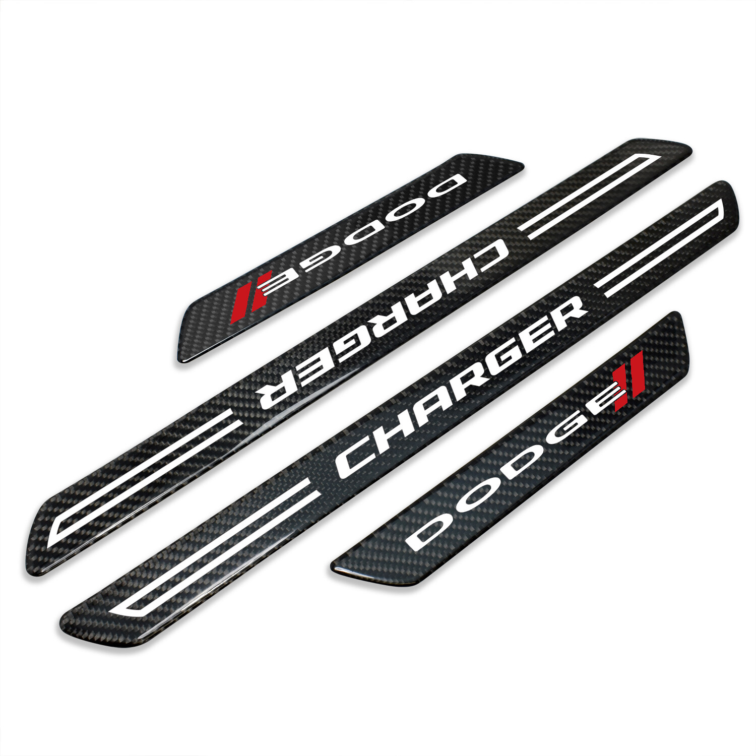 Dodge Charger Real Carbon Fiber 4 Pcs Door Sill Kick Plates