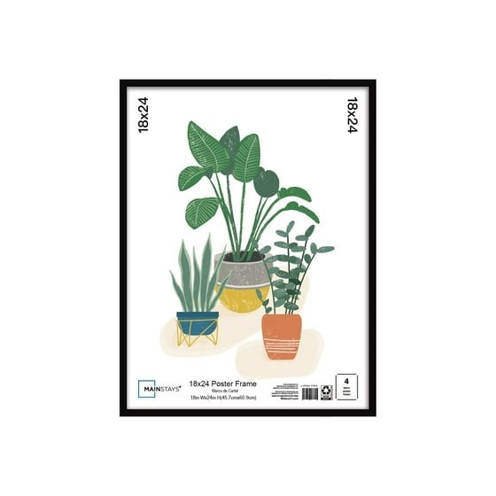Mainstays 18×24 Basic Black Poster Frame, Wall Art Vertical Horizontal,