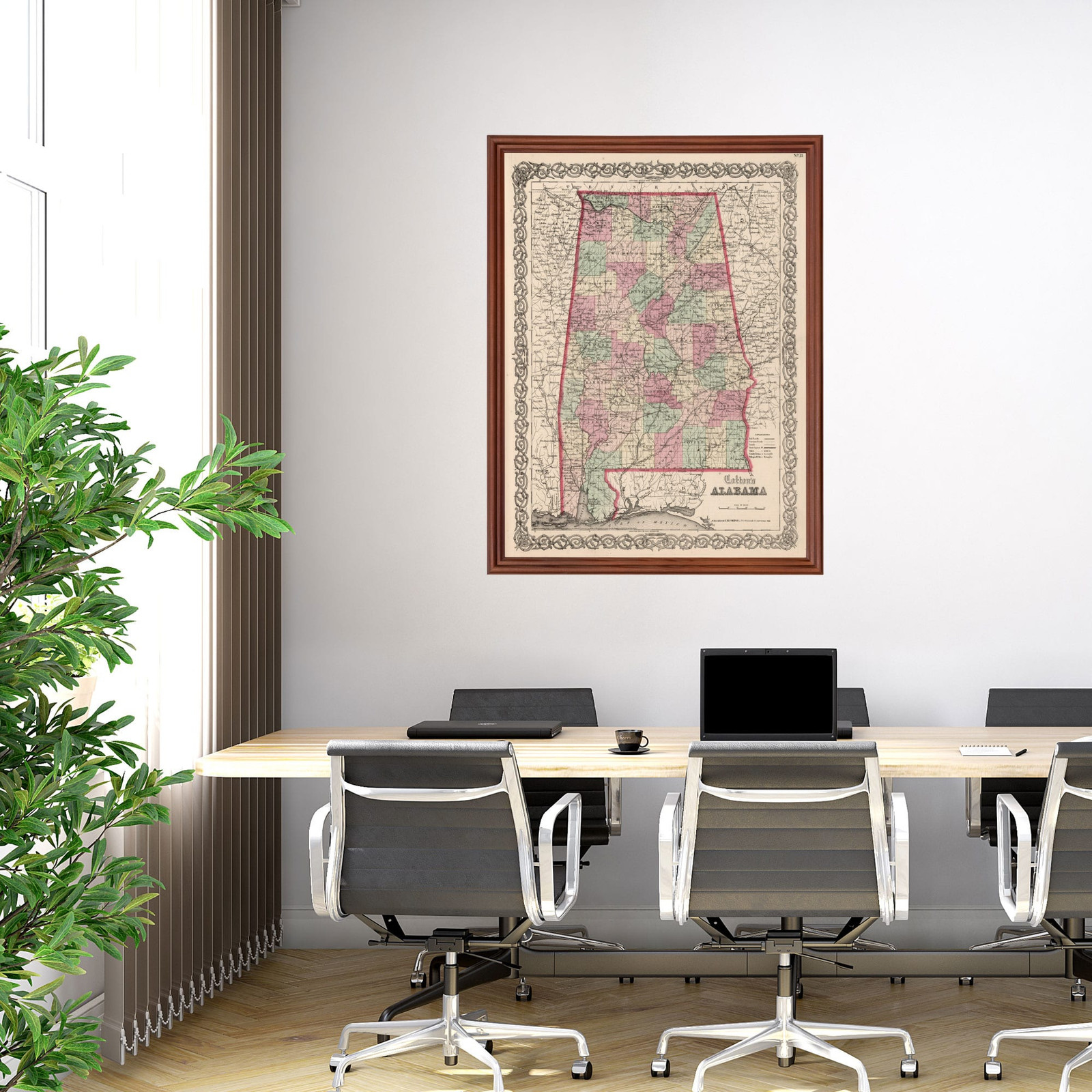 Old Map of Alabama 1861 – Vintage Alabama Art