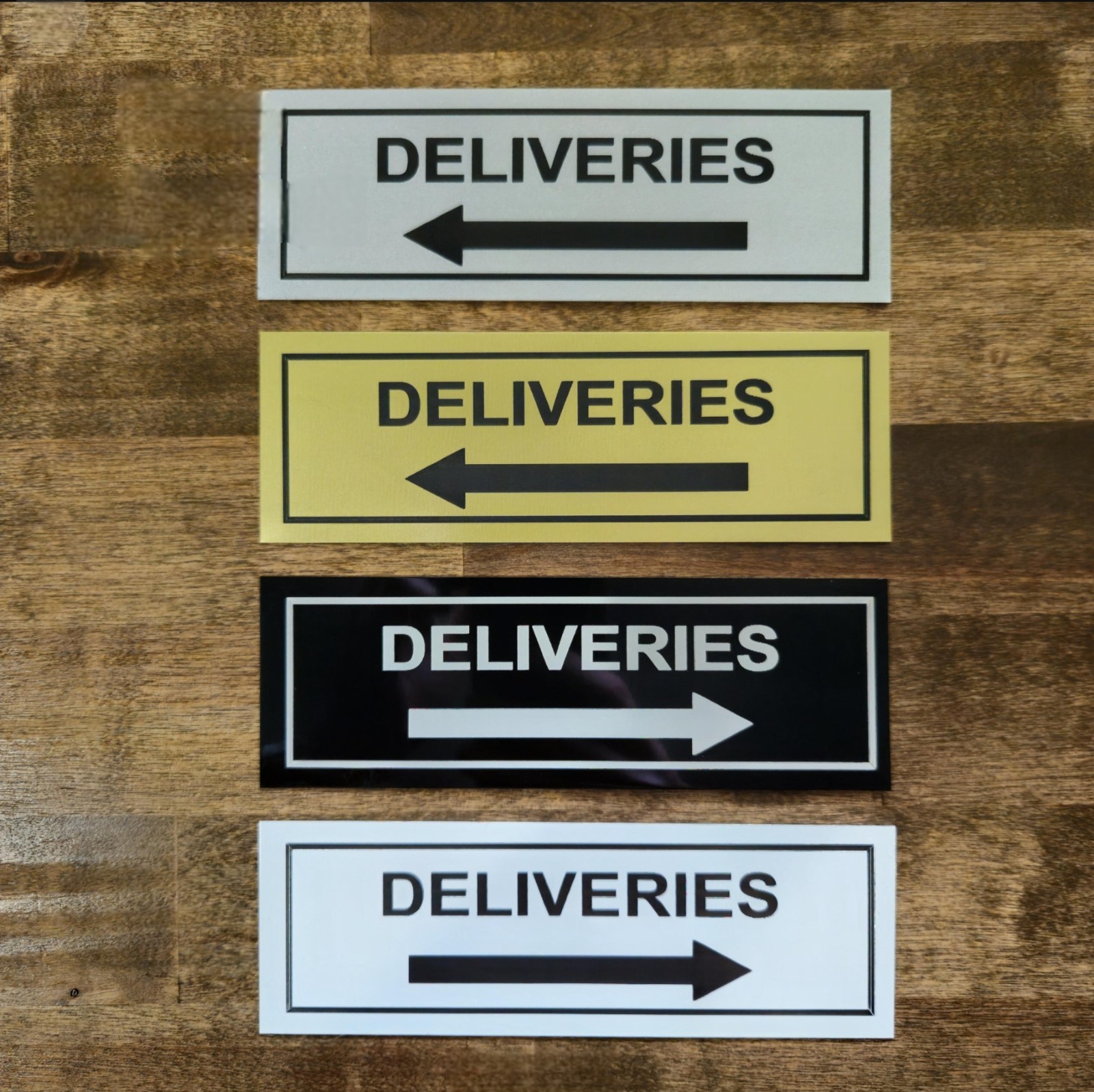 2×6 Deliveries Sign Aluminum Adhesive Home Business Garden Wall Plate