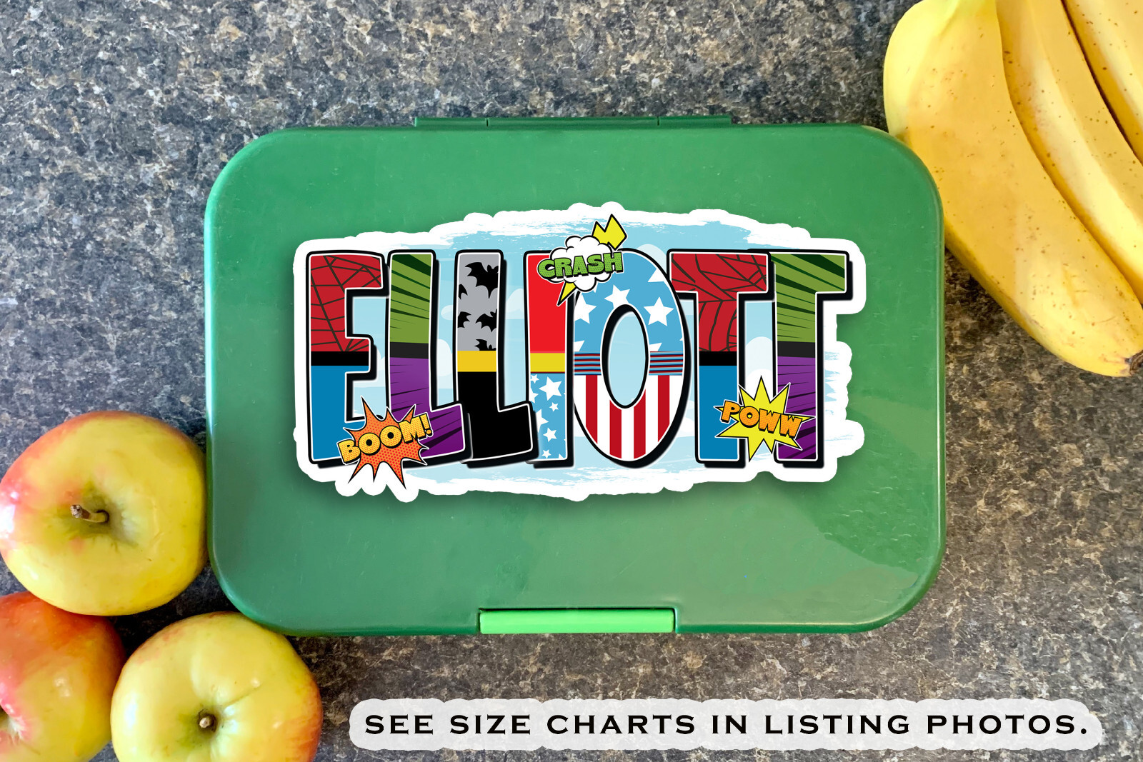 Custom Name Sticker · Vinyl · Personalized · Superhero Style · Cool Aesthetic ·