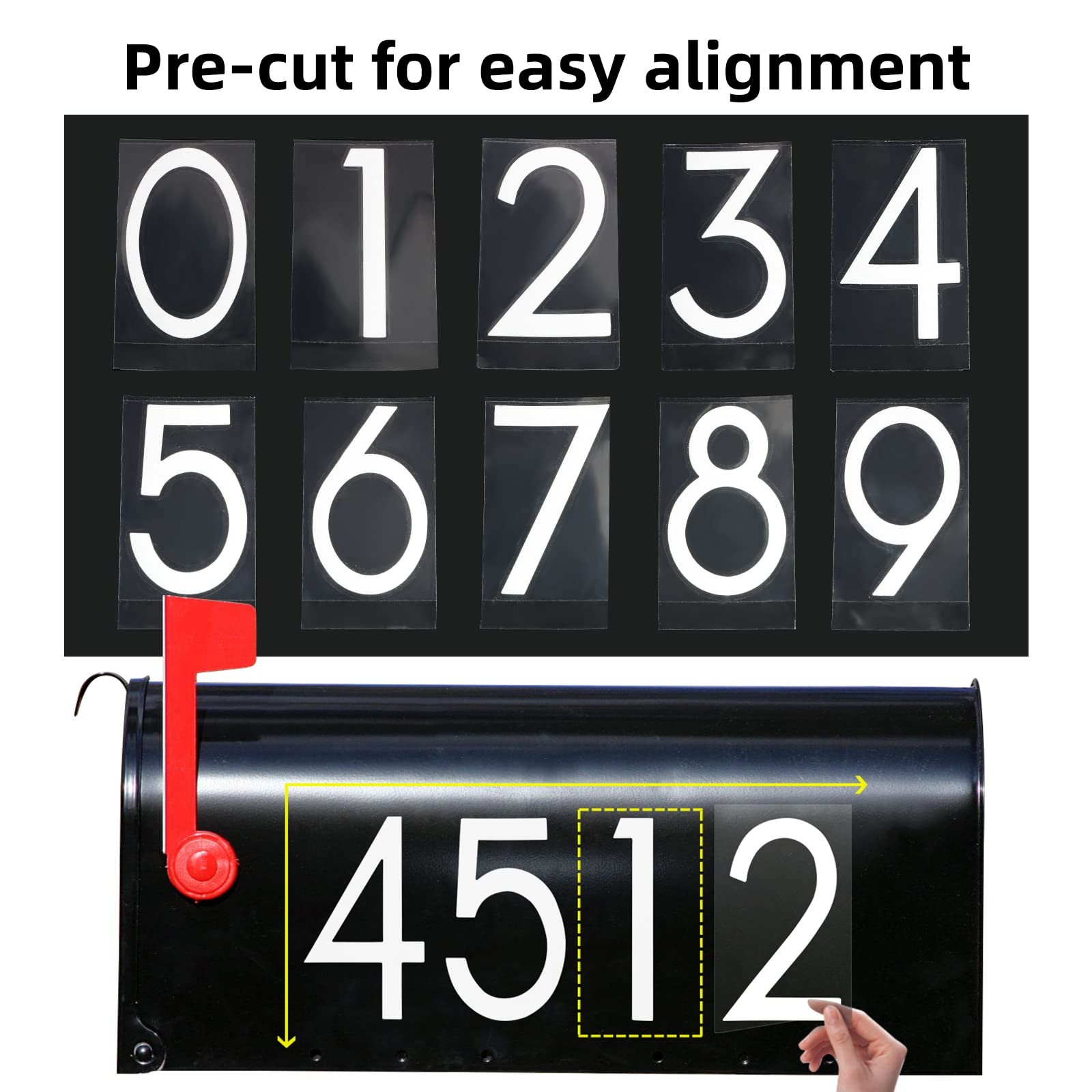 3 inch 30 Pcs Reflective Mailbox Numbers Stickers for Outside, Easy Installation