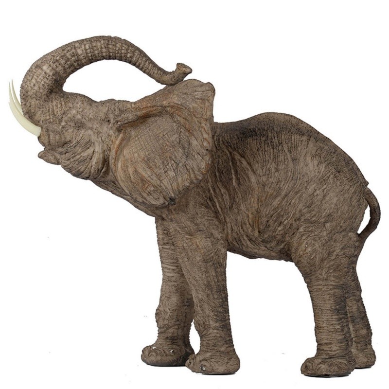 Trumpeting Elephant Figurine, Office Any Room Desk Decor Polyresin 15“x8”x12″