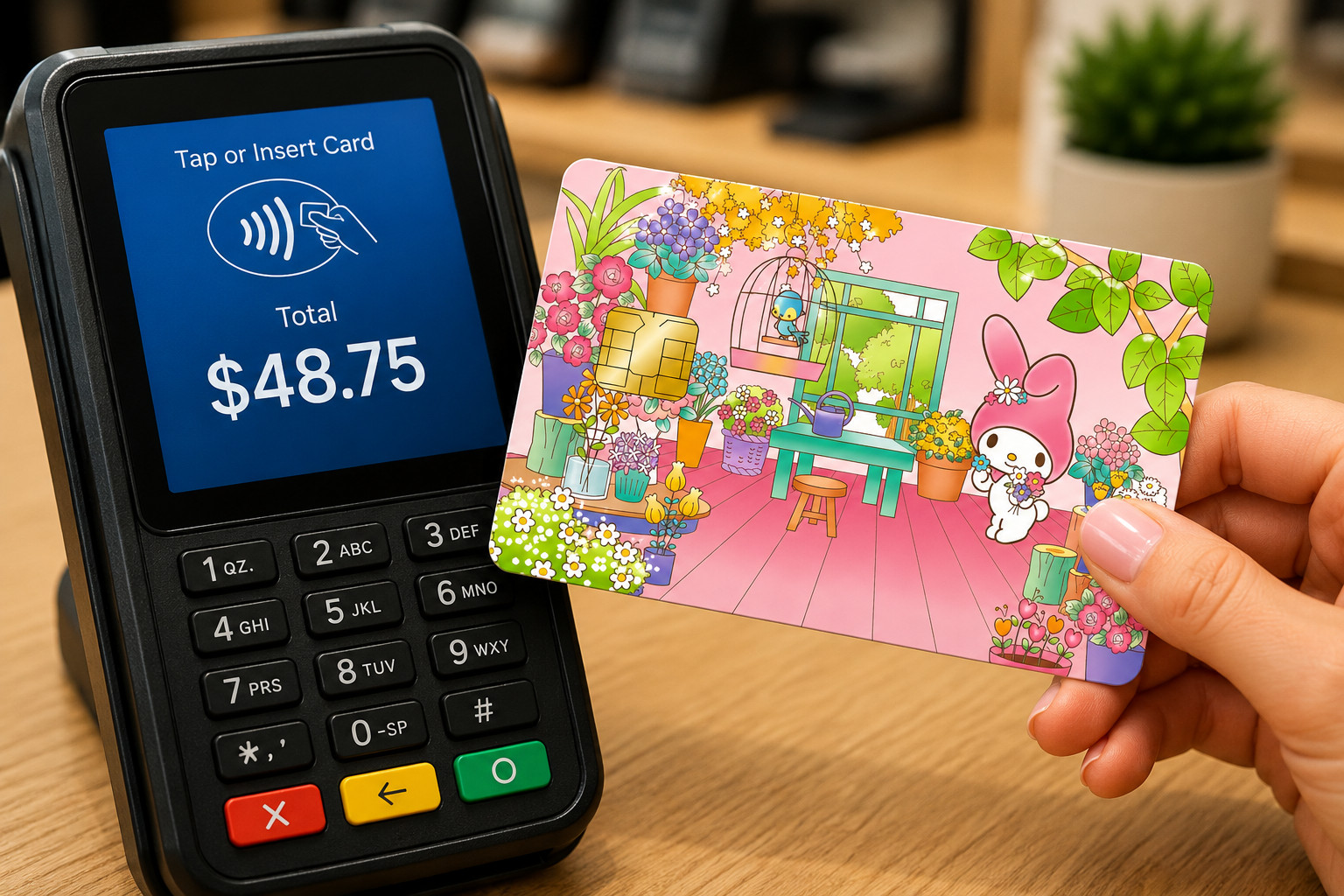 Pink My Melody Flower Garden Sanrio Anime Credit Card Skin Cute Debit Card Vinyl