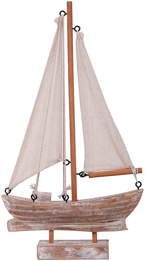 Wood Boat Nautical Themed Home Decorating Toy Figure Decorative Ornament
