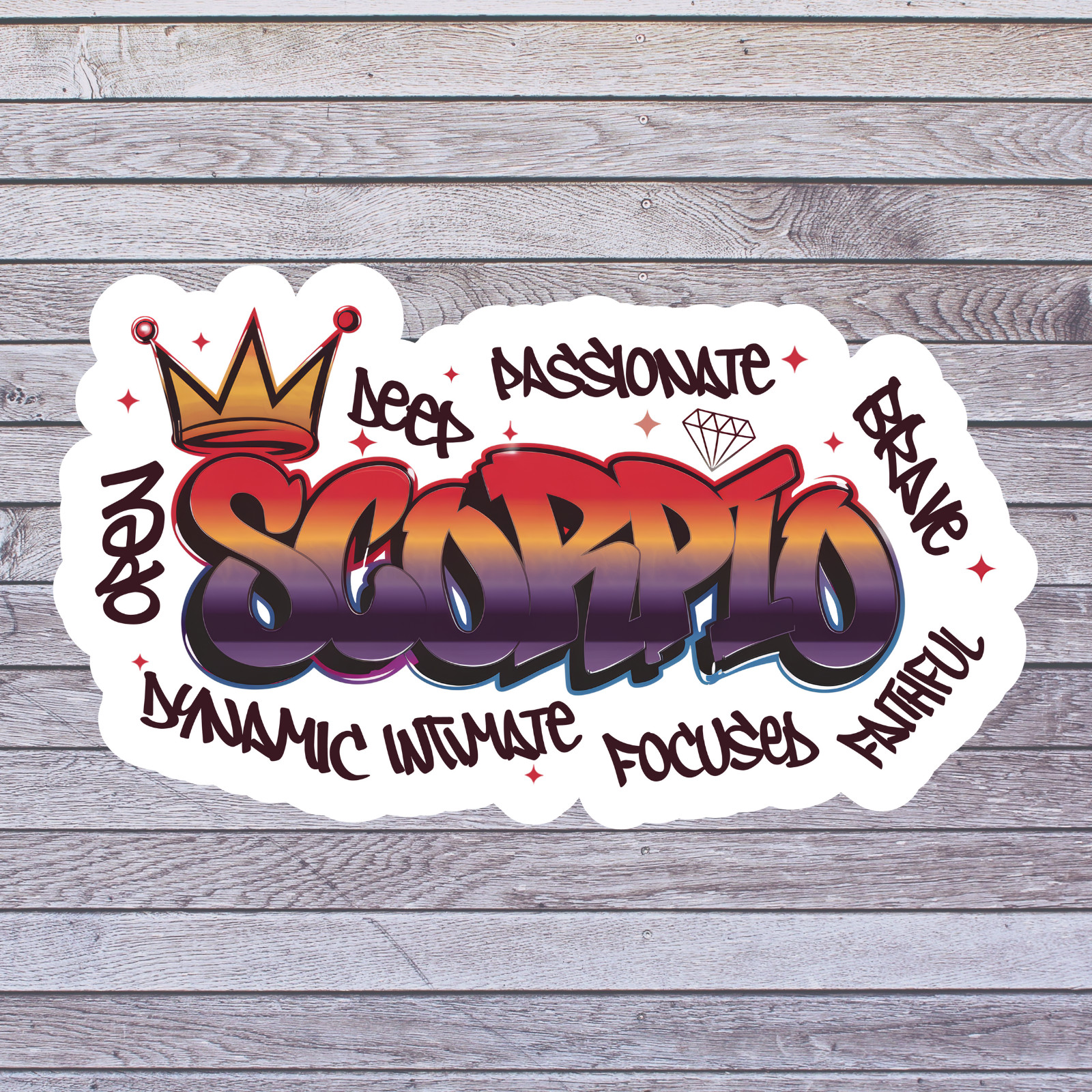 Scorpio sticker vinyl decal zodiac graffiti traits crown constellation passion