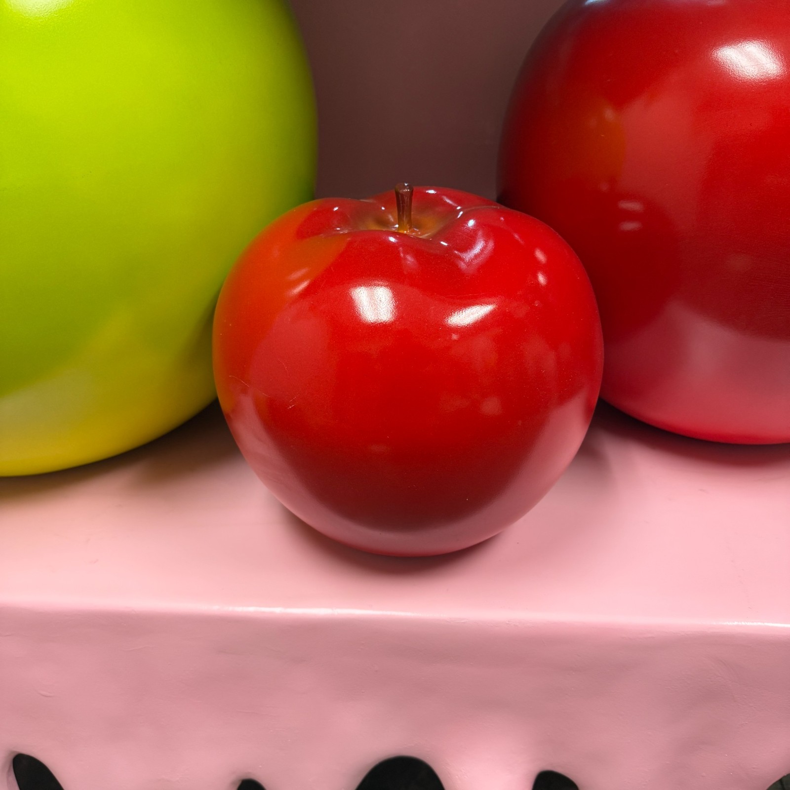 Small 10 inch Tall Red Apple Statue Restaurant Display Food Prop Fruit Display