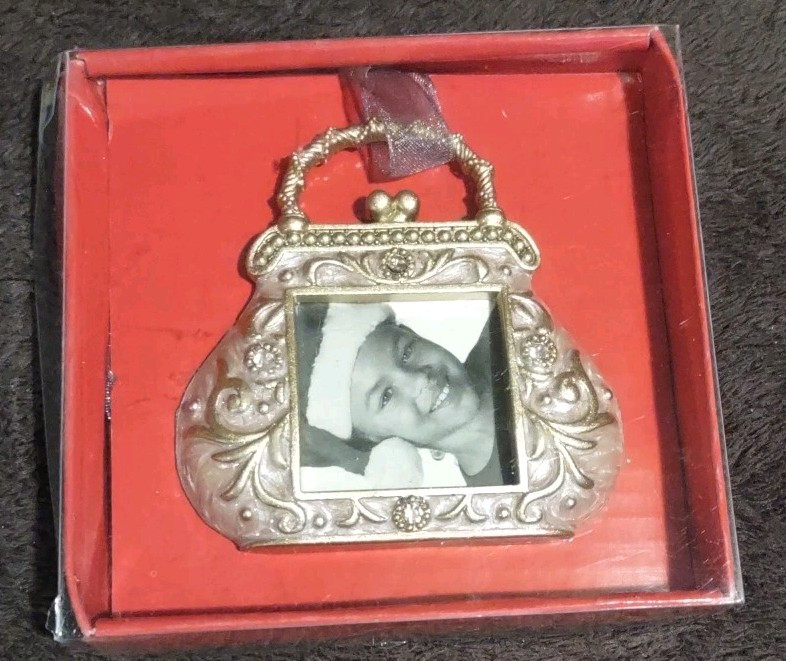 BRAND NEW Small Pink & Gold Purse Picture Frame w/ Stand 1.5″x1.5″ Picture Area