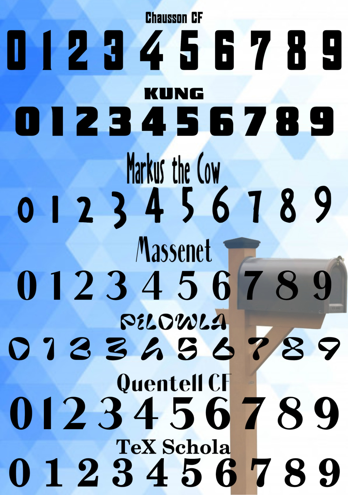 (2x) Custom made CNC cut Vinyl Mailbox Decals – Number / Lettering decals! F/S~~