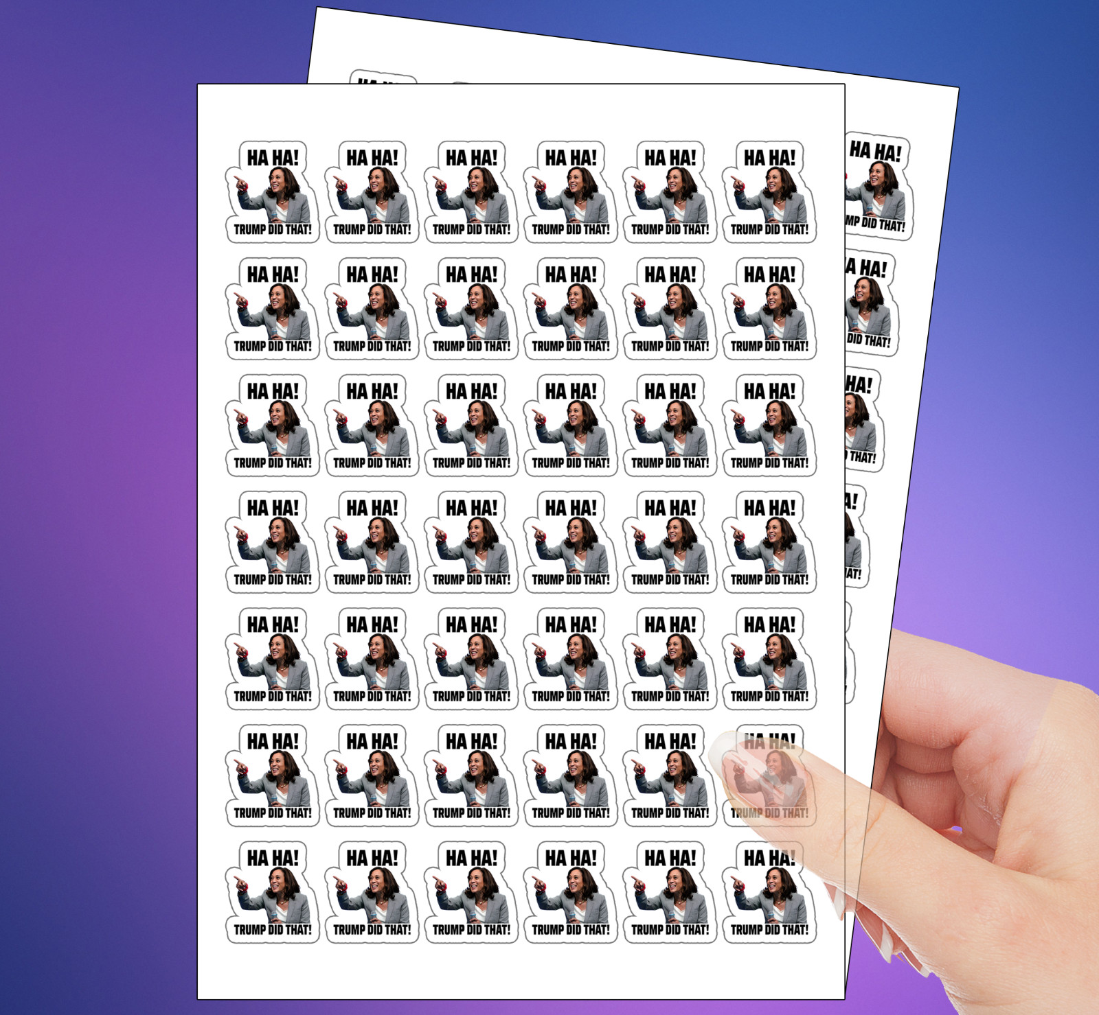 100 PCs ”TRUMP DID THAT” Kamala Harris Sticker Pack Funny Trump Decal – 1.1 x 1″
