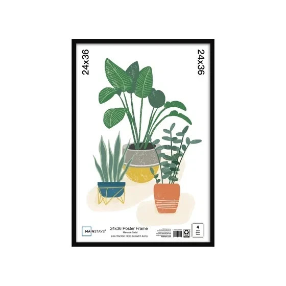 Mainstays 24×36 Black Wall Photo Frame Flat Profile Poster Picture Frame