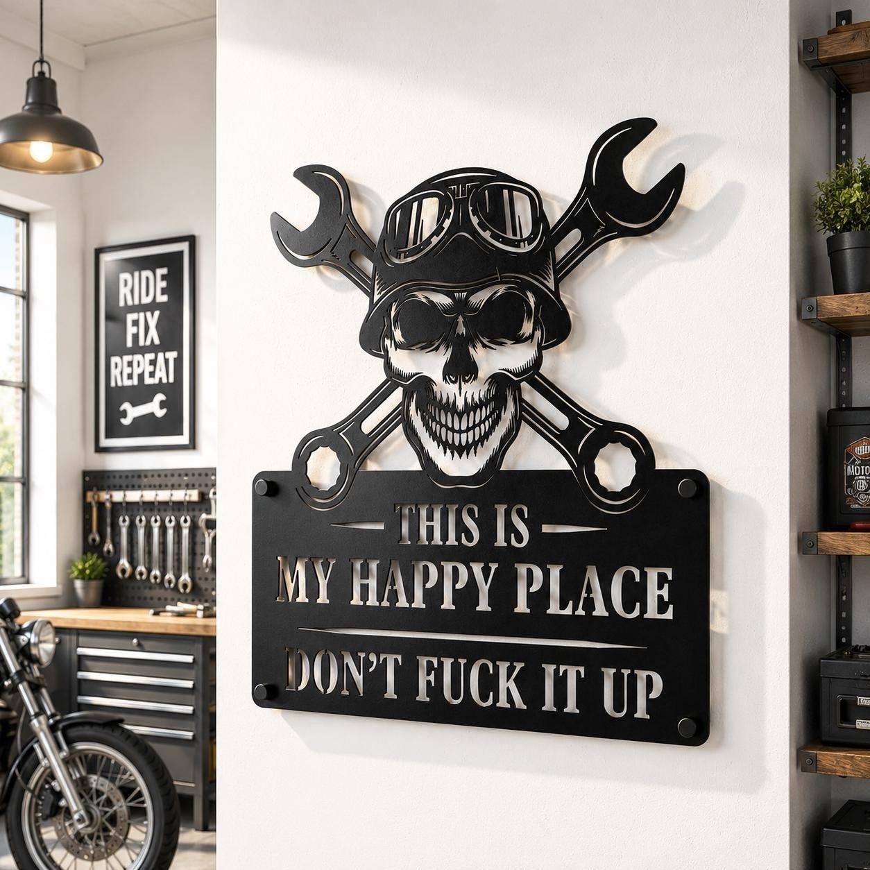 Funny Metal Sign This Is My Happy Place, Sarcastic Rustic Decor Gift
