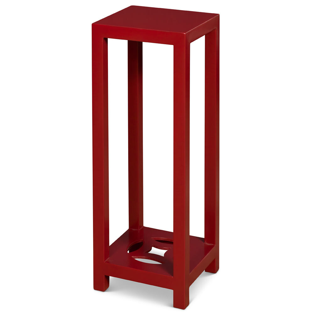 US SELLER – 31in Matte Red Finish Elmwood Ning Chou Design Pedestal