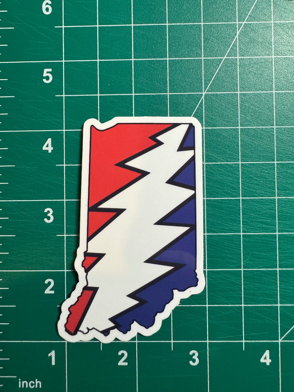 Indiana Stealie – Grateful Dead – Laminated Vinyl Sticker 2″x3″
