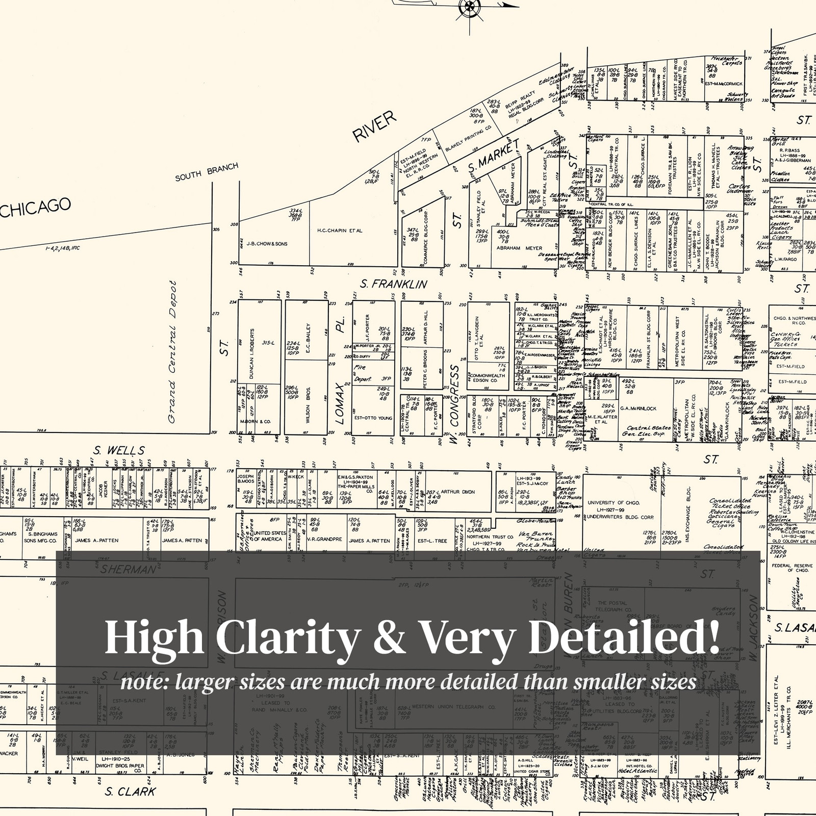 Old Map of Chicago, IL 1929 – Vintage Chicago Illinois Art