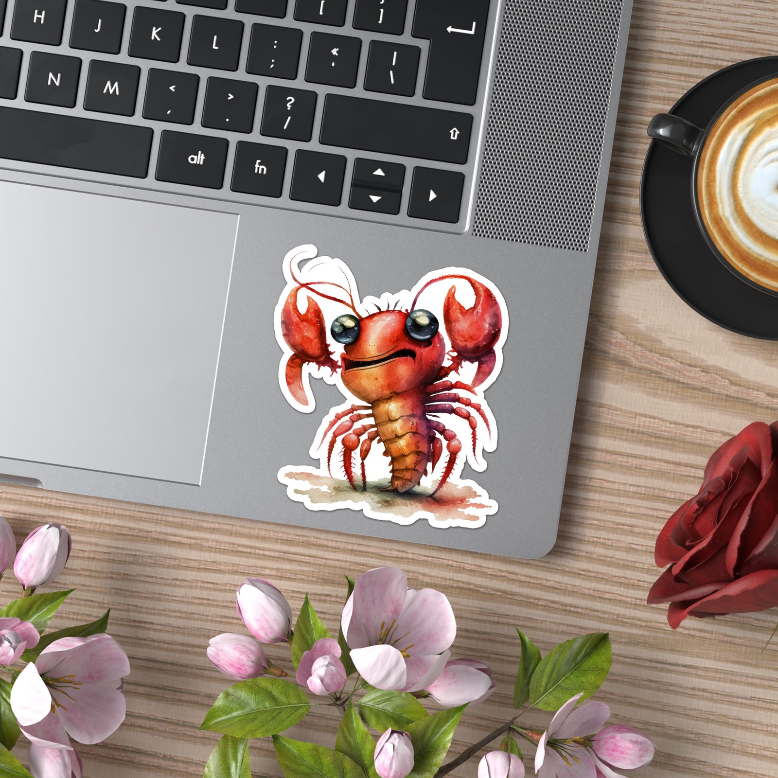 Cute Lobster Shrimp – Vinyl Decal Sticker – Car Window Laptop – ebn9396